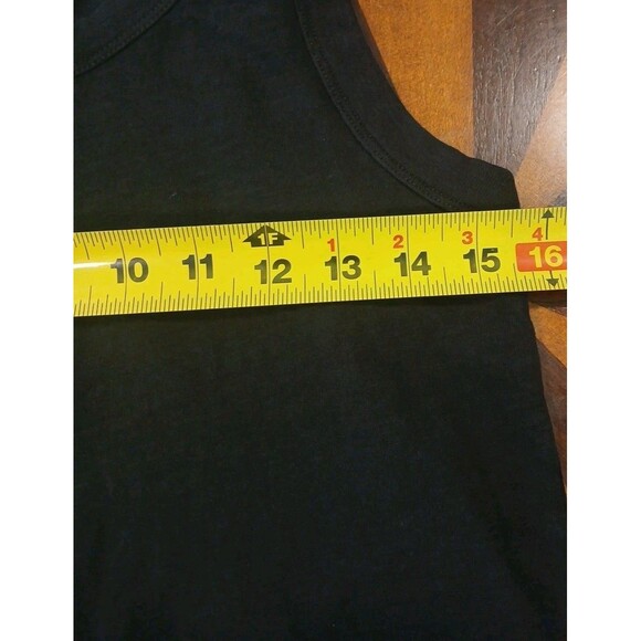 MADEWELL WOMEN'S TRUE BLACK WHISPER COTTON SCOOPNECK RIBBED TRIM TANK TOP Sz L - Picture 8 of 11